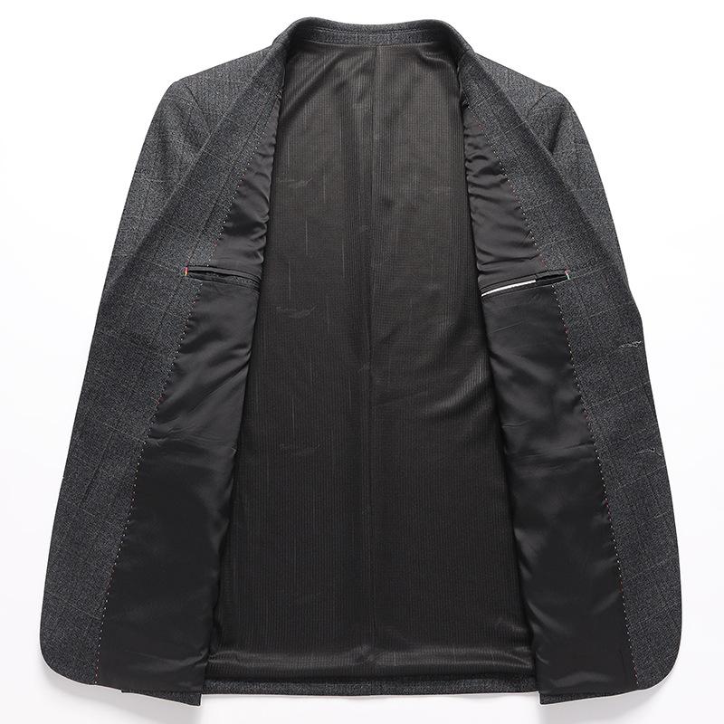 Autumn and Winter New Plaid Suit Men's Business Elastic Non-ironing Men's Casual Suit