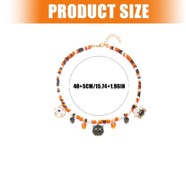 Halloweens Party Necklace With Spiders Pendant Alloy Chain Costume Jewelry for Women Girls and Boys