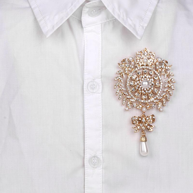 European & American Crystal Teardrop Brooch Zircon Pin Accessory
