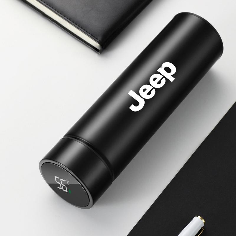 500ML Car Vacuum Cup Thermos Mug 304 Stainless Steel Kettle Teapot For Jeep Grand Cherokee Wrangler JK Gladiator Compass Renegad