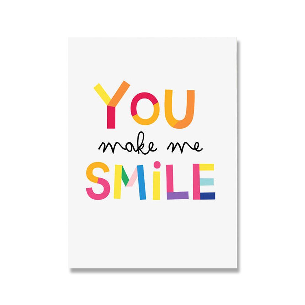 

Плакат «Ты заставляешь меня улыбаться», картина с радужной росписью и принтами звезд, детские постеры в стиле бохо, настенные панно в скандинавском стиле для украшения детской комнаты 21x30cm No Framed