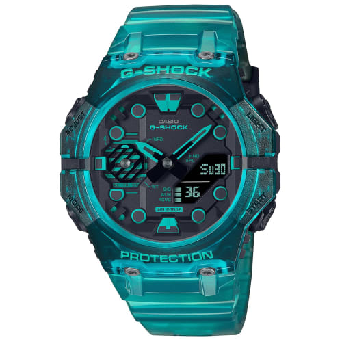 

Casio G-SHOCK Bluetooth-equipped watch, GA-B001G-2AJF, Men s, Turquoise Blue, Skeleton