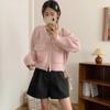 Short Waffle Double Zipper Knitted Cardigan Women's Autumn and Winter New Loose Versatile Sweater Jacket Tide