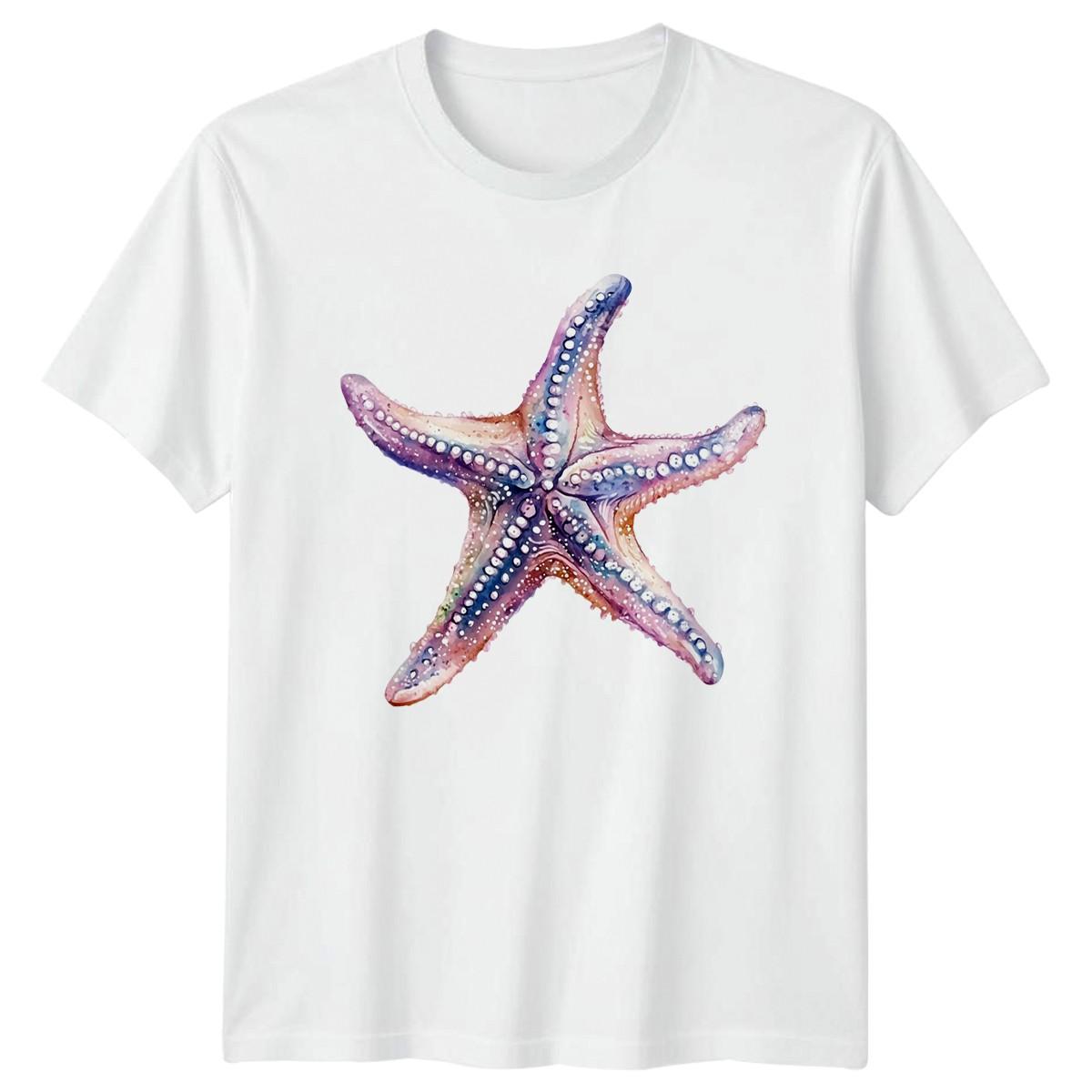 Beautiful Starfish Illustration T-Shirt Ocean Life Gift For Him And Her XXL