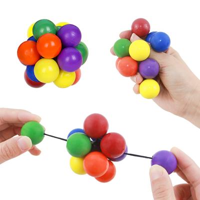 Kreatywna zabawka Fidget dla dorosłych i dzieci, zabawka antystresowa, elastyczna, kolorowa piłka, piłka dekompresyjna, różnorodne kulki do ściskania z koralikami