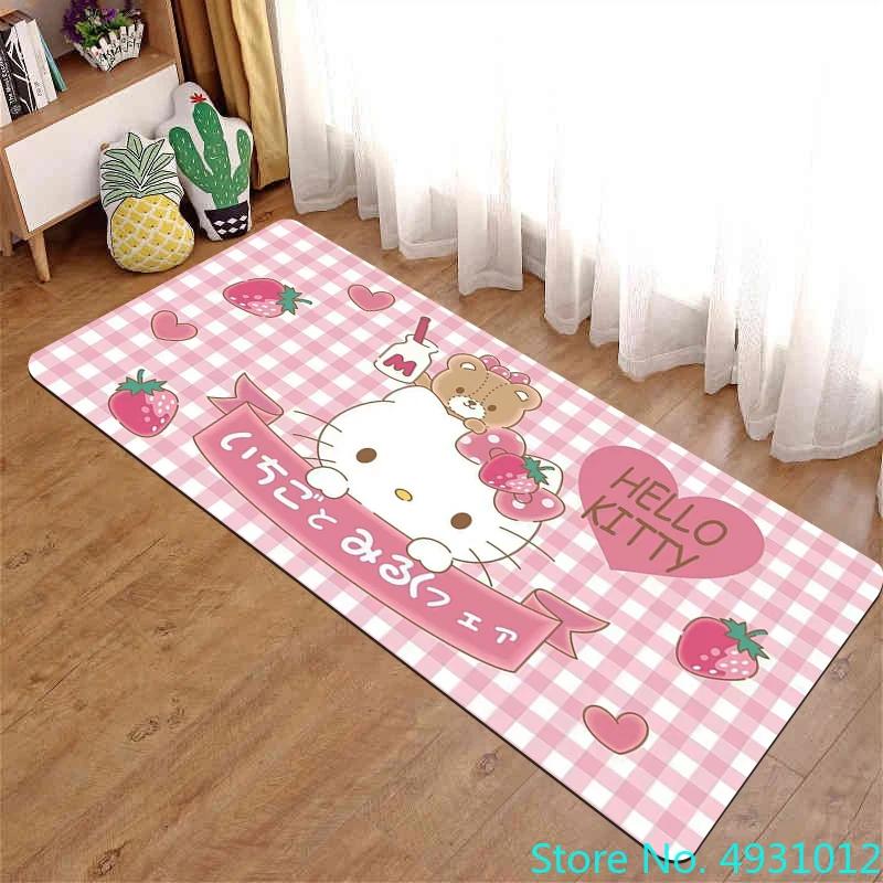 Anime Cartoon Kawaii Hello Kitty Rug Carpet Living Room Bedroom Bedside Decoration Soft Baby Kids Children Anti Slip Floor Mat