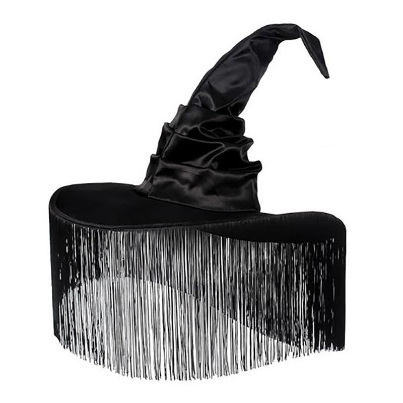 

Коллекция шляп волшебника на Хэллоуин с кисточкой, складная шляпа ведьмы, украшенная пауком и летучей мышью, головной убор для окончательного косплей-костюма для взрослых