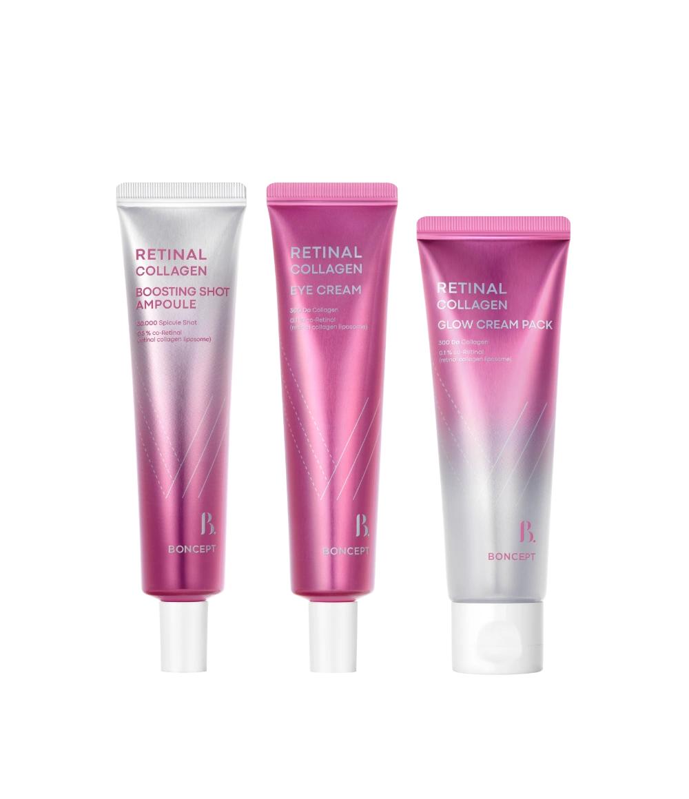 Bonsept Retinal Collagen 3-Piece Set (Ampoule, Eye Cream, Glow Pack)
