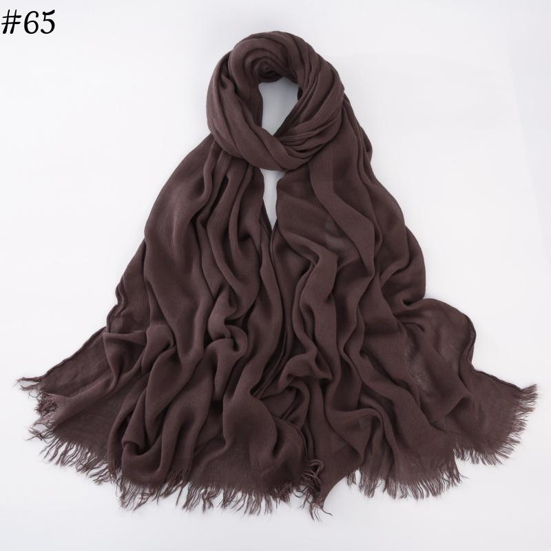 95 Colors Soft Cotton Viscose Scarf Rayon Material Muslim Hijab Mid Eastern Plain Solid Color Headscarf With Tassel