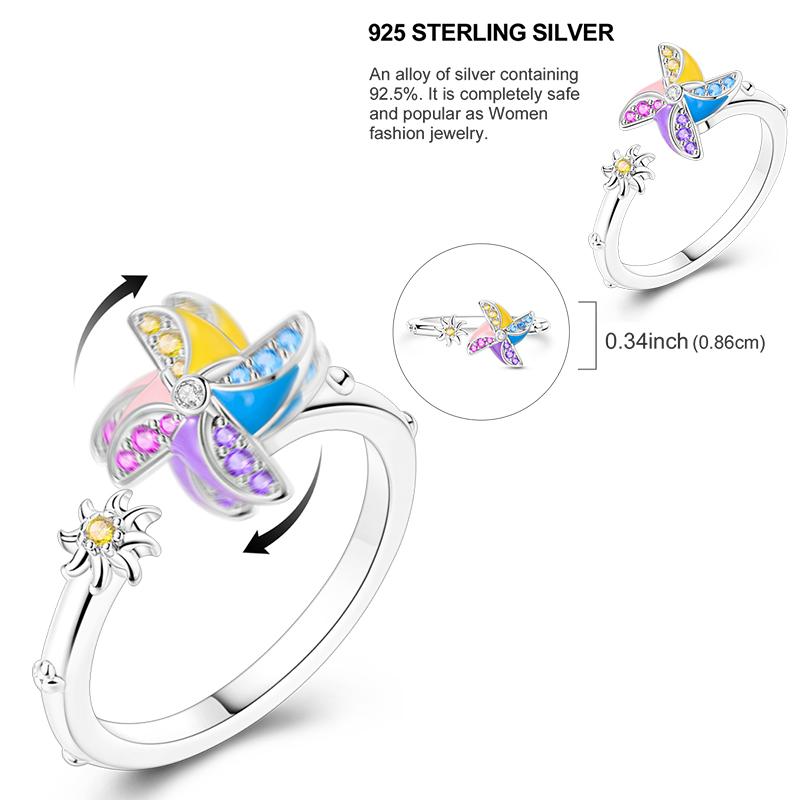 Original 925 Sterling Silver Bow Sun Moon Stars Open Rings Regardless of Size for Women Girls Jewelry Birthday Anniversary Gifts