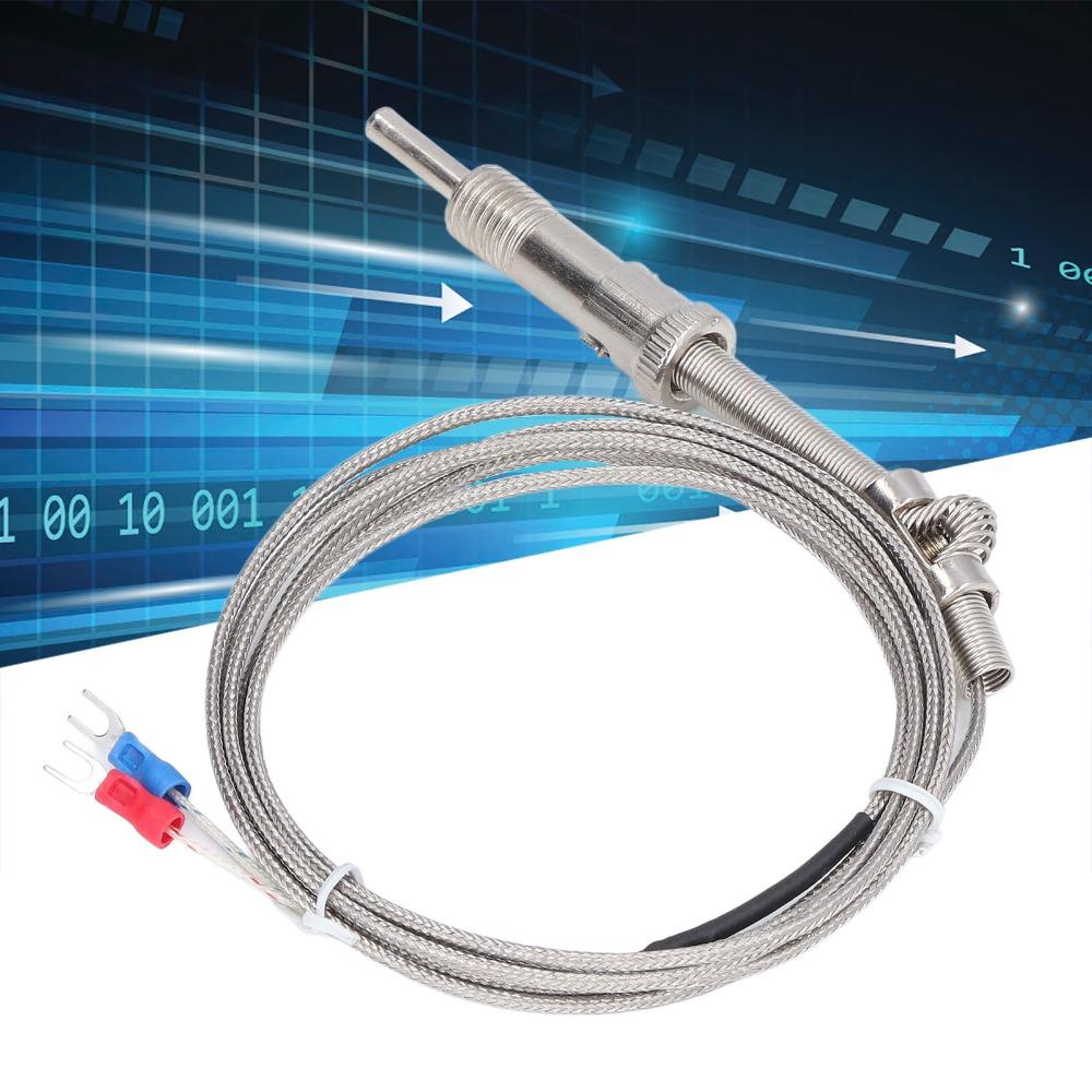 Compression Spring Temperature Sensor Shielded Wire Temp Measuring Probe Industrial Temperature