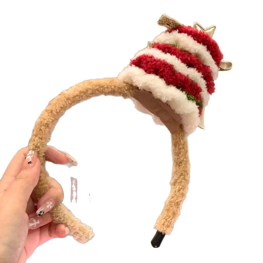 2025 Sonbahar/Kış Peluş Noel Ağacı Taç: Kadınlar İçin Eğlenceli ve Şenlikli Saç Aksesuarı
