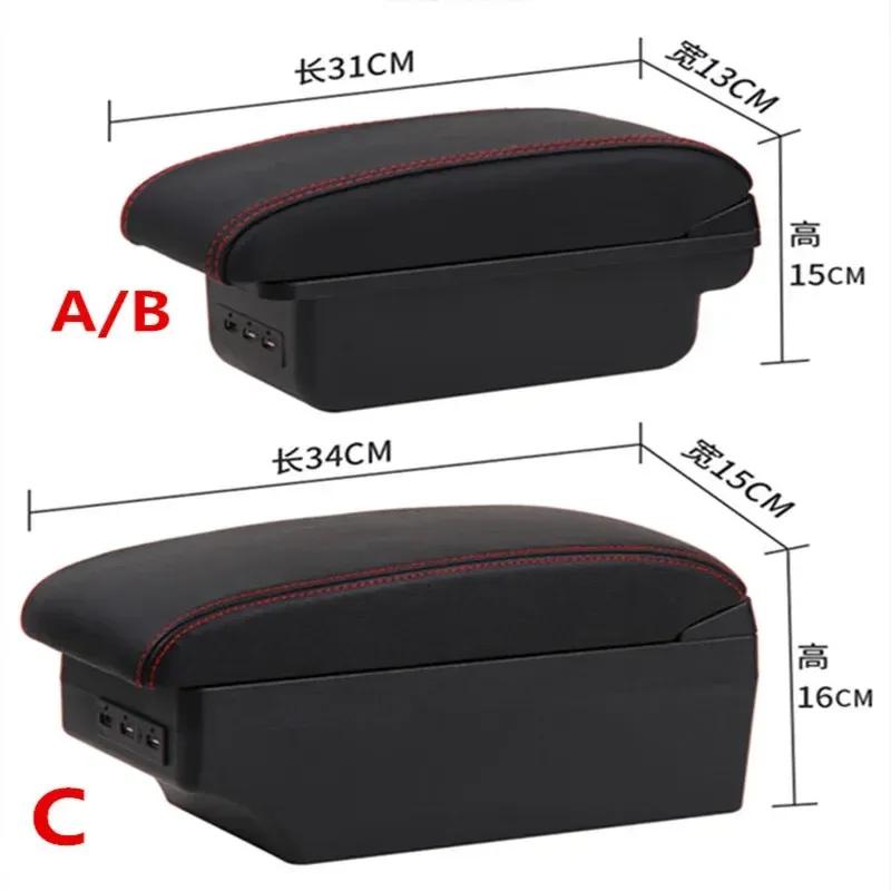 For Peugeot 206 Armrest box For Peugeot 206 207 CC Cabrio Armrest Box Central storage Box Retrofit Interior Car Accessories