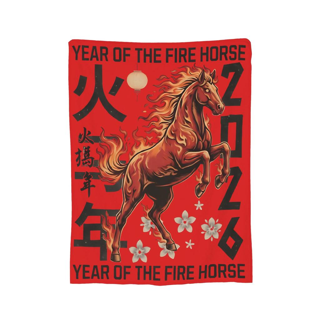 Chinese New Year Year of The Horse Flannel Blanket Awesome Throw Blanket for Sofa Bedding Lounge 200x150cm Quilt,