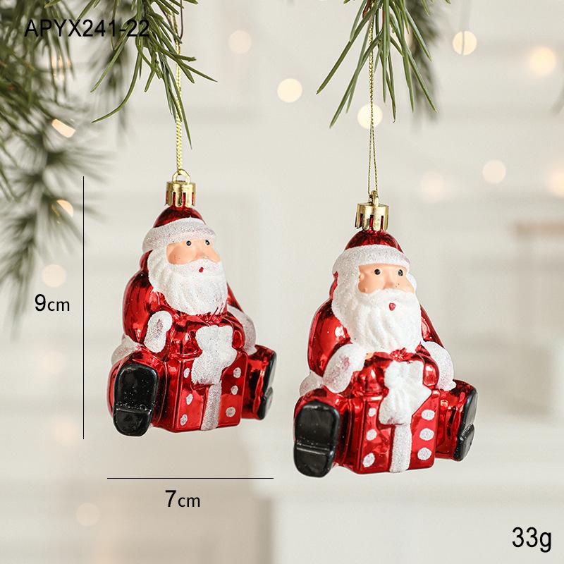 2Pcs Christmas Balls Ornaments Candy Cane Owl Christmas Tree Pendant Red And White Decorations Xmas  Year Home Party Decor