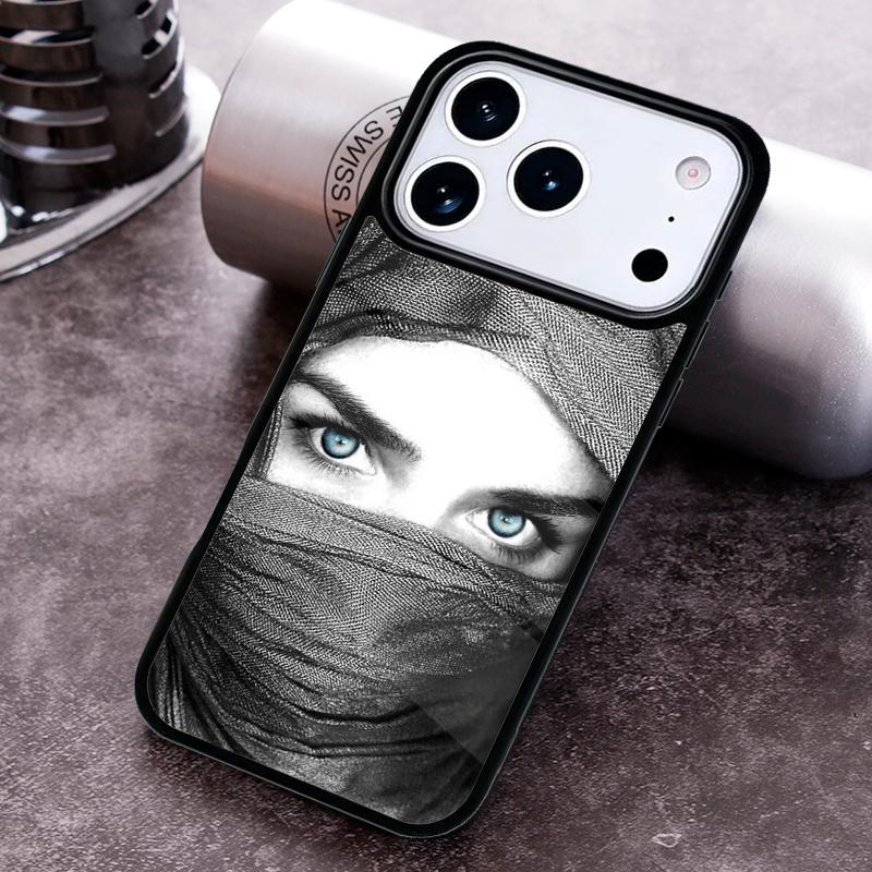 Arab Woman With Niqab Face eye Phone Case For iPhone 17 16 15 14 13 12 11 Pro Max Plus 17Air Soft Silicone Cover