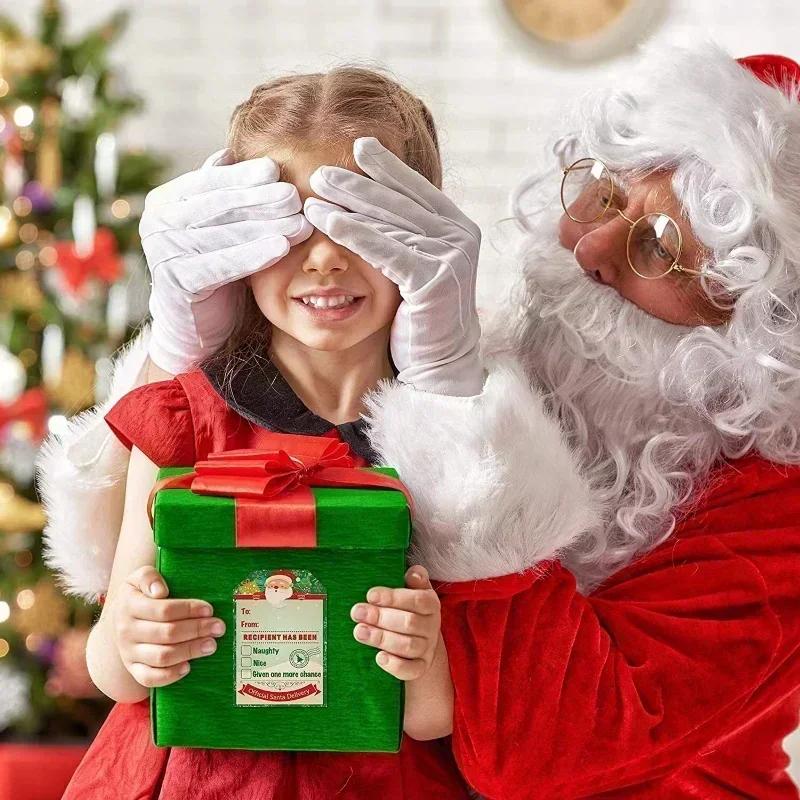 1roll Merry Christmas Gift Tags Santa Claus Labels Stickers Holiday Gifts From Cards Accessories Home Party Decor Supplies