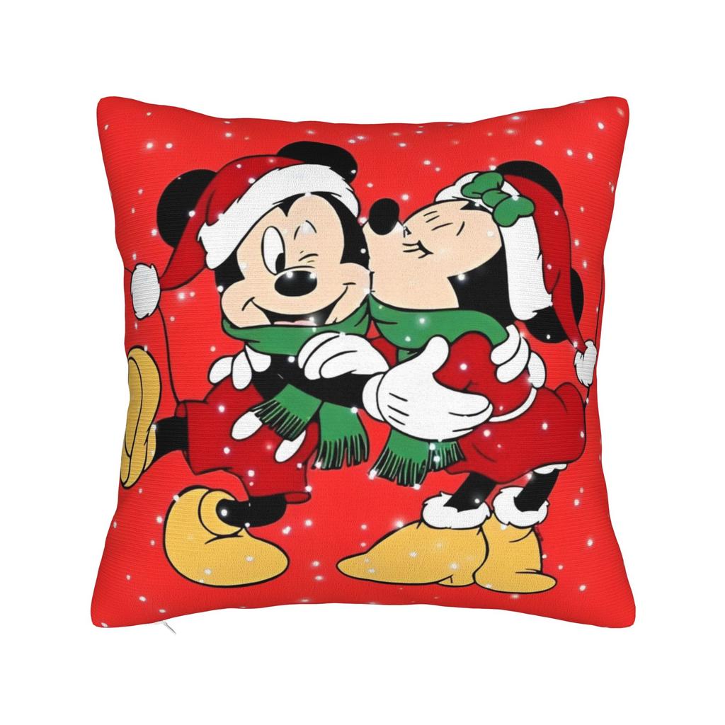 Mickey and Minnie Mouse Holiday Throw Pillow Cover Decorative Pillow Christmas Design , Customized Pillowcover Home Decor