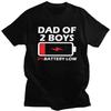 Custom Mens Dad Of 2 Boys T Shirt Short Sleeve Cotton Tshirt Streetwear T-shirt Leisure Papa Father's Day Gift Tee Clothing