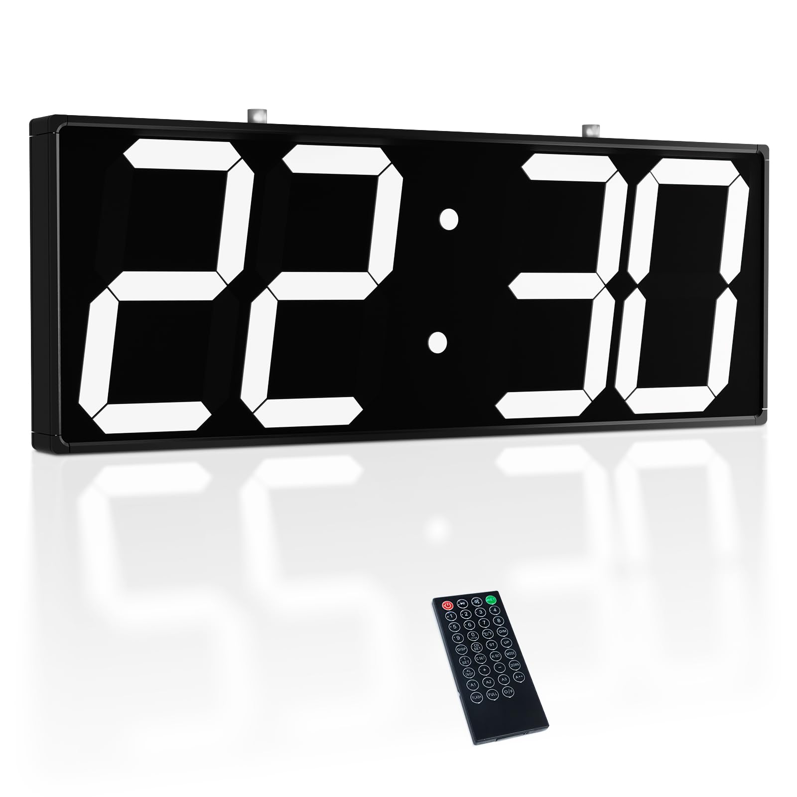 CHKOSDA Digital Wall Large Digital Clock with Temperature and Hanging Digital Large Suitable for Multiple Public Places Clock, Double-Sided Display, белый
