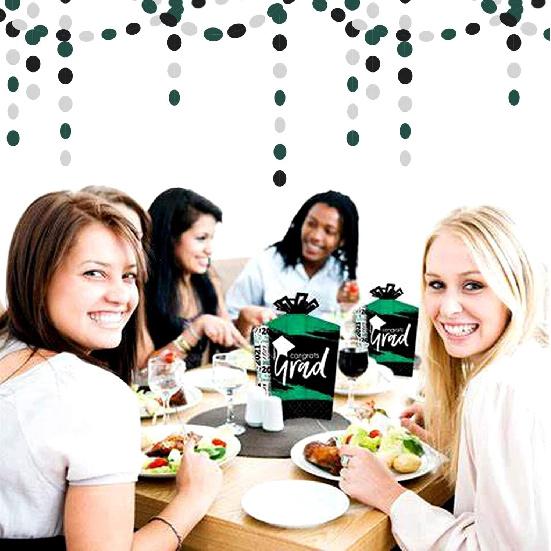 Black-Green Silver Party-Decorations Garland Streamers - 52Ft Graduation 2025 Hanging Paper Banner, Soccer Party Supplies Men Boys Birthday Spring
