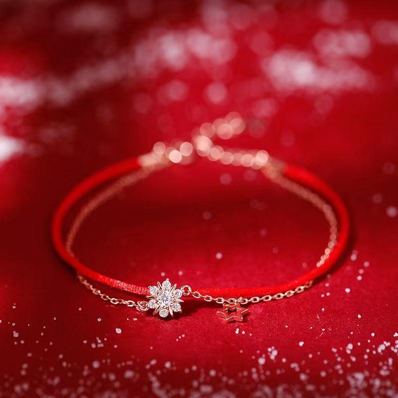 

Браслет-шарм с двойным слоем «Красный Тигр - год рождения» - Снежинка и талисман на удачу для женщин, подарок для лучшей подруги Copper