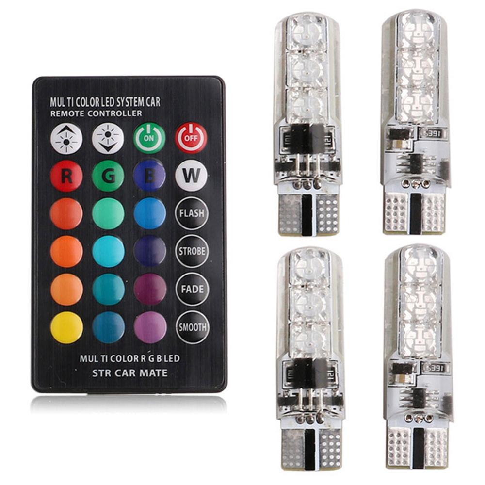 RGB T10 W5W Led 194 168 W5W 5050 SMD Lumină de Lectură Plafon Auto Lămpi Wedge Automobile Bec LED RGB Cu Telecomandă Decor Auto