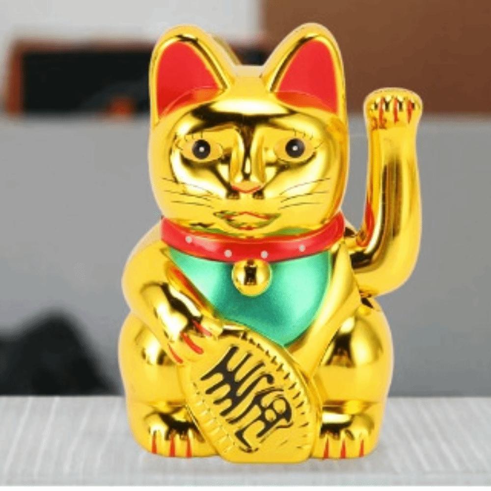 Plastic Feng Shui Fortune Cat golden Home Auspicious Decor  Restaurant & Hotel Decor
