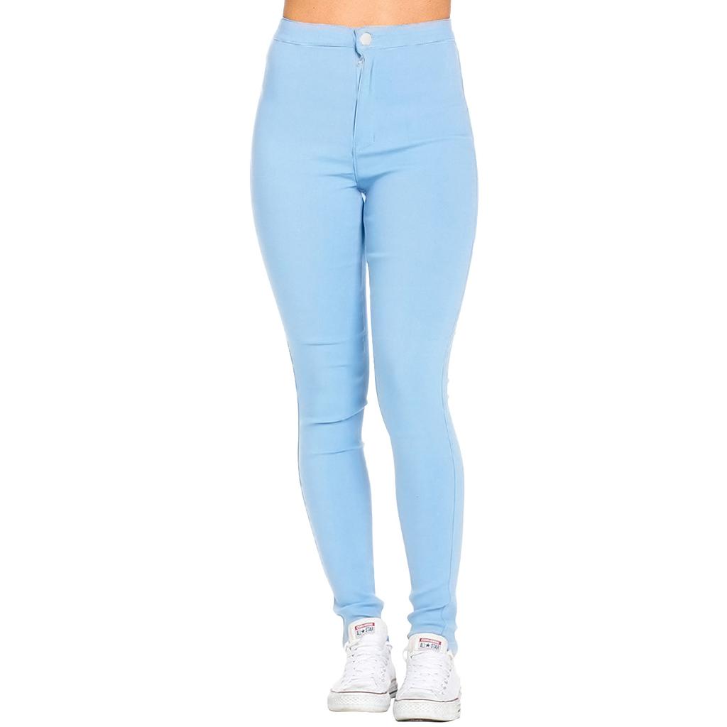 Pantaloni da lavoro da donna a vita alta, skinny, comodi ed elasticizzati, vestibilità slim, da infilare per il lavoro