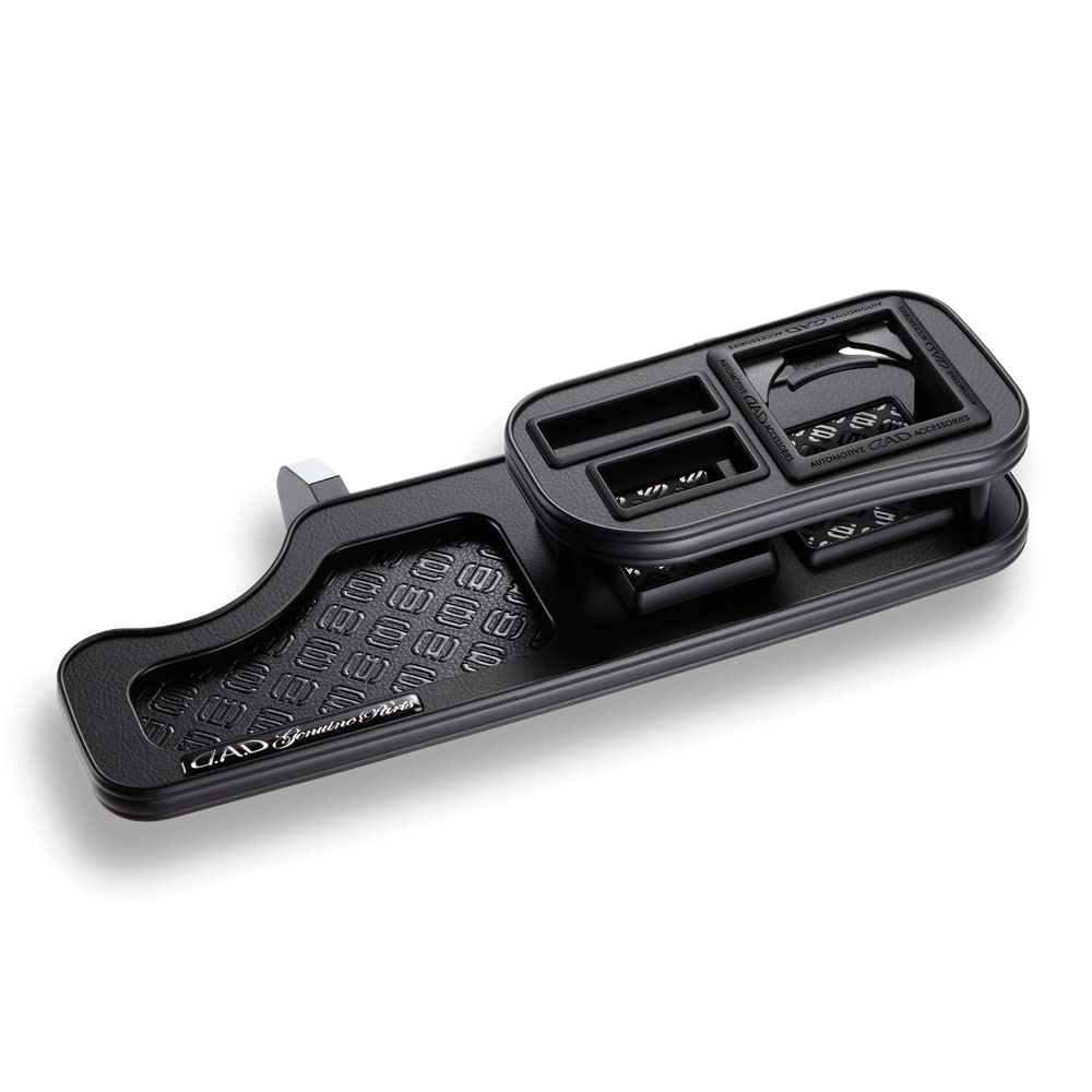 

D.A.D. Front Table, Matte Black, with Monogram Tray Design and Black Leather, Square, for DA17 Every (One Drink Holder) - DAD GARSON DV276-14
