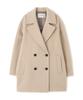 Beauty Beige [Natural Basic] Women's Double-Breasted Mid-Length Coat,