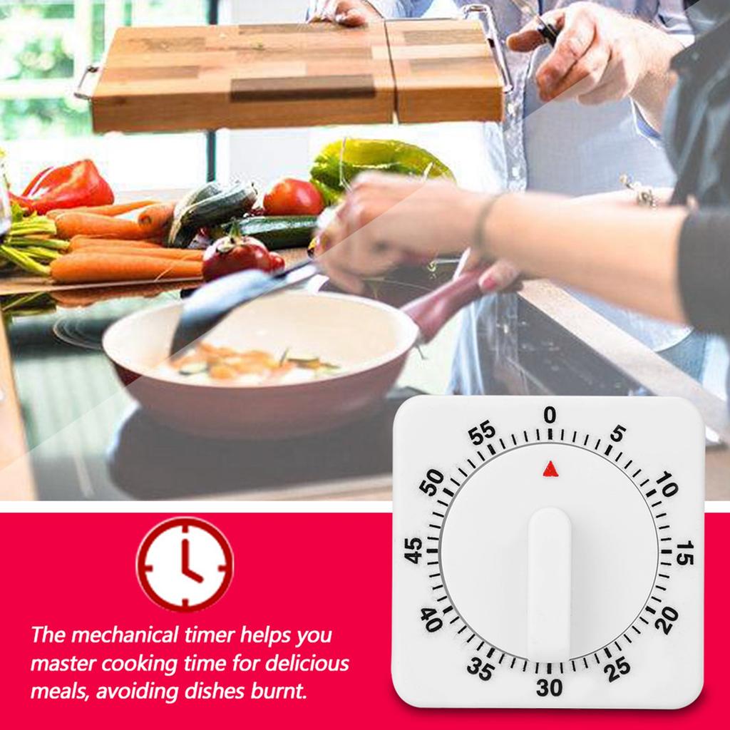 Portable 60 Minutes Count Down Mechanical Timer Baking Kitchen Cooking Tool Food Preparation
