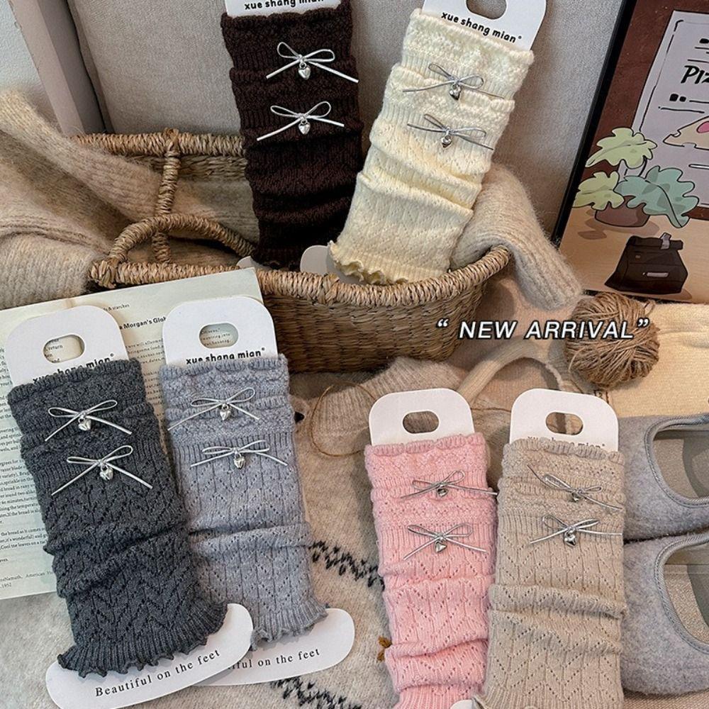 Bow Decor Kids Sock Cuffs Elastic Slouch Socks Fashion Calf Socks Outdoor