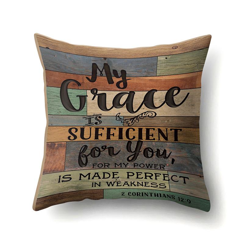 Polyester Pillowcase, Automotive Retro Wood Grain Printing Pillowcase, Waist Cushion Cover, English Cushion, Bedside Cushion Cover