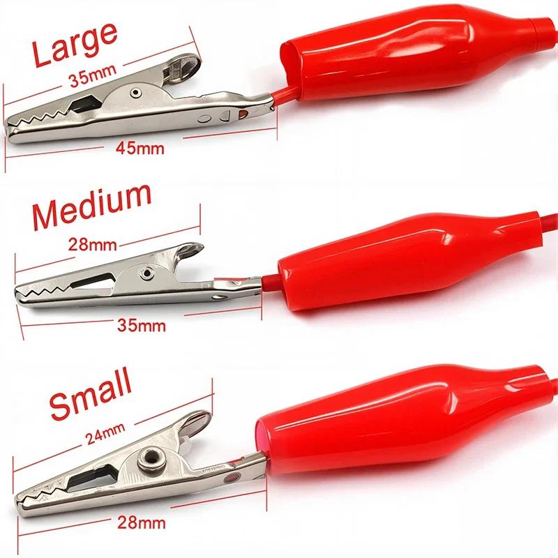 Metal Alligator Test Clips G98 Electrical Crocodile Clamps Red Black Insulated Cover for Car Battery Circuit Testing Tool