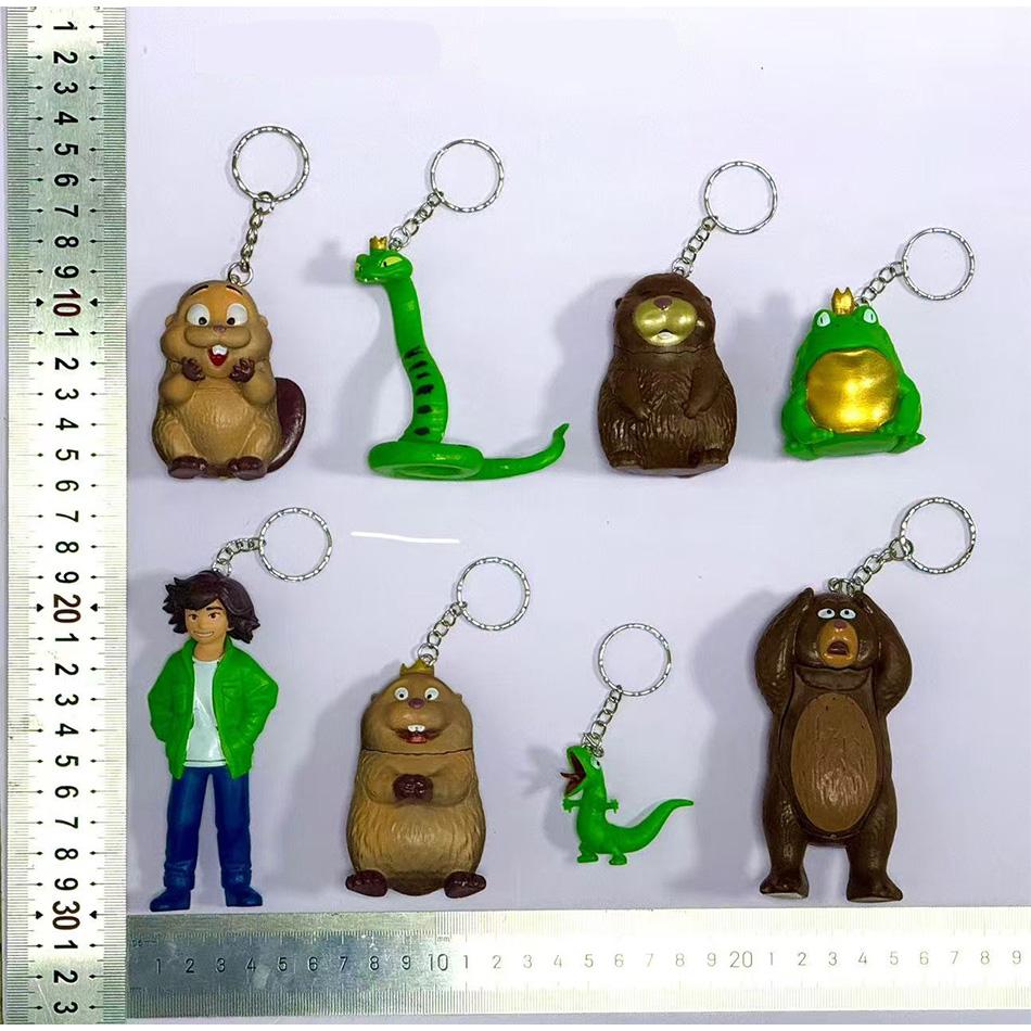 8-16Pcs Hoppers Mabel King George Frog Q Version Figure Keychain Toy Vinyl Figure Pocket Keychain Model Toy Fans Gifts