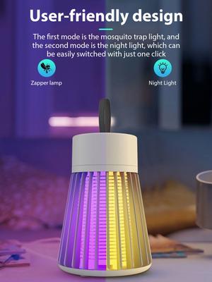 Lampada antizanzare elettrica USB 5V, trappola per mosche, repellente per insetti, trappola antizanzare per camera da letto e esterni