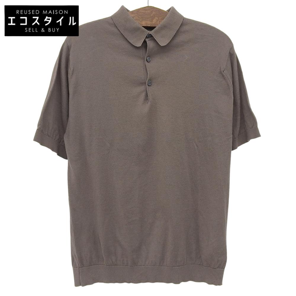 JOHN SMEDLEY Excellent Condition Sea Island Cotton Knit Polo Shirt, Men's, Brown, Size L Tops L BrownUsed