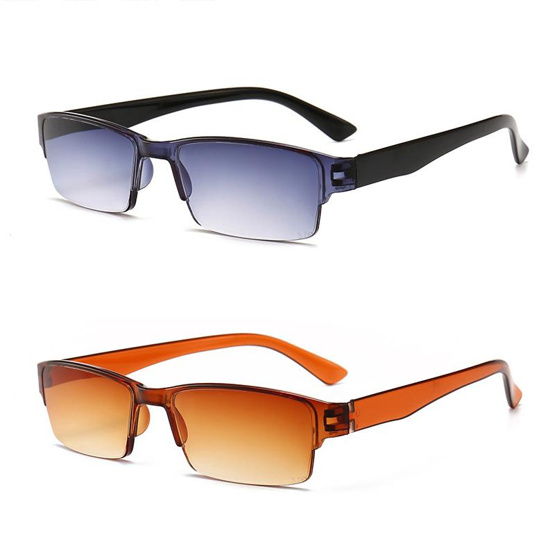 Reading Glasses Men Gradient Prescription Eye Glasses Male Retro Square Half Frame Hyperopia Eyewear +1.0 +1.5 +2.0 +2.5 To +4.0