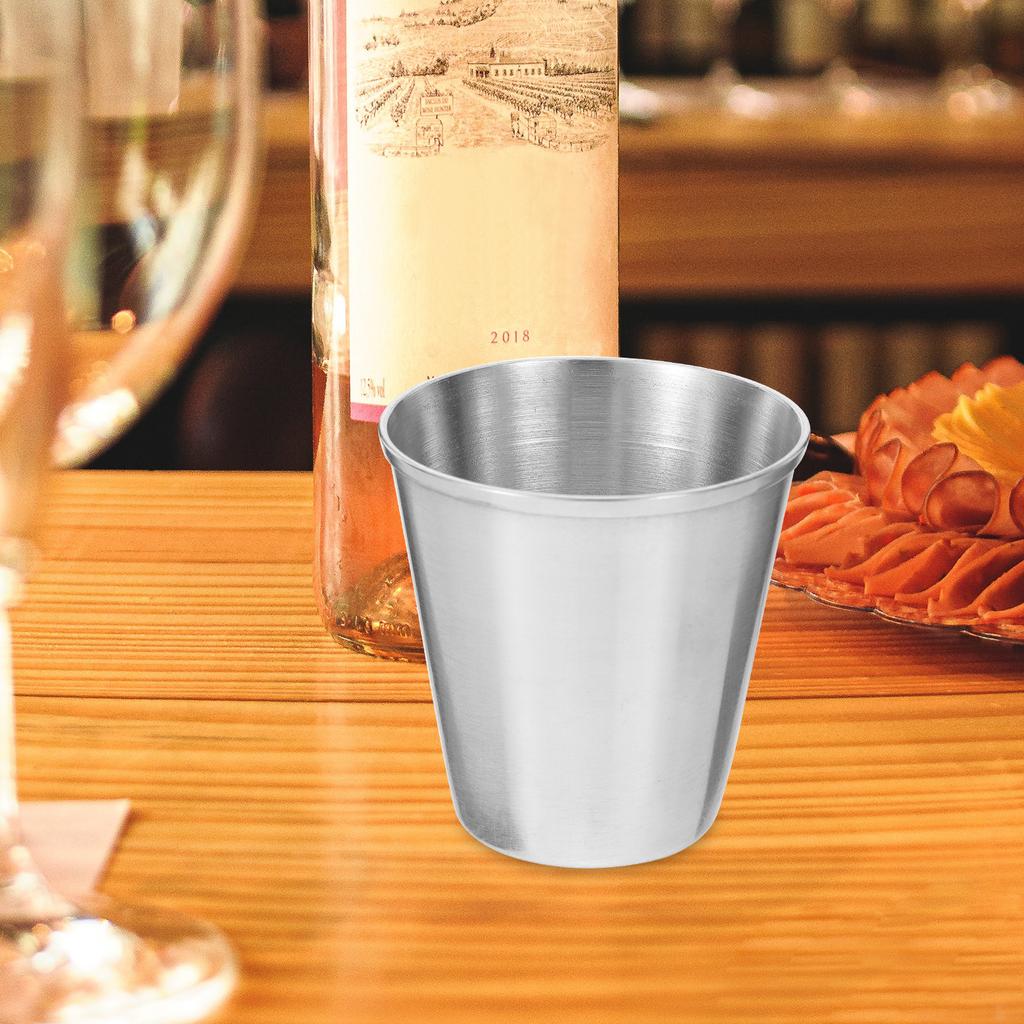 12 Pcs Stainless Steel Shot Glass Portable Spirits Cup Clear Cups Suite Tea Milk Mug Coffee Tumbler Travel