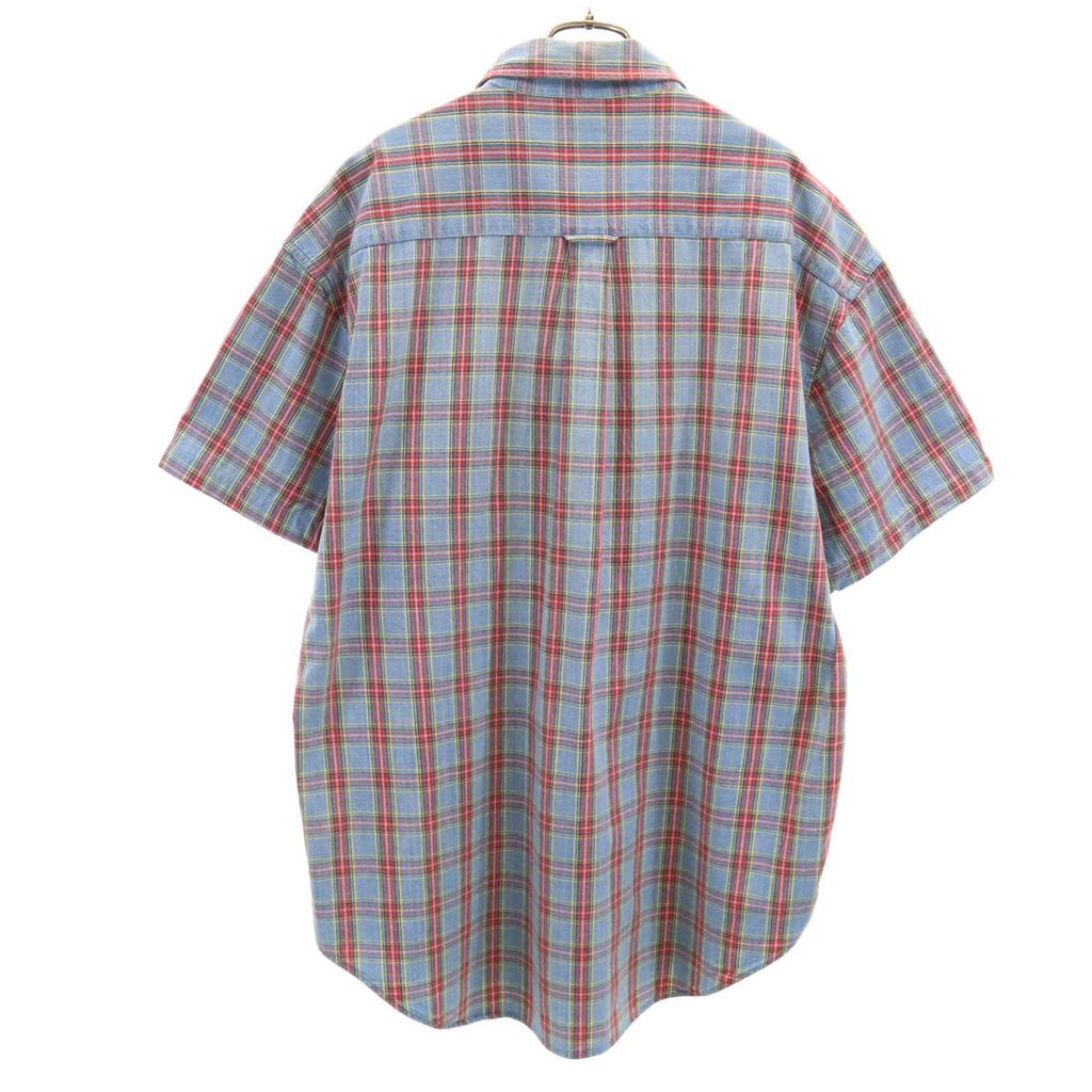 GAP 90s Old Check Pattern Short sleeve Button down shirt XL light blue Men's Used