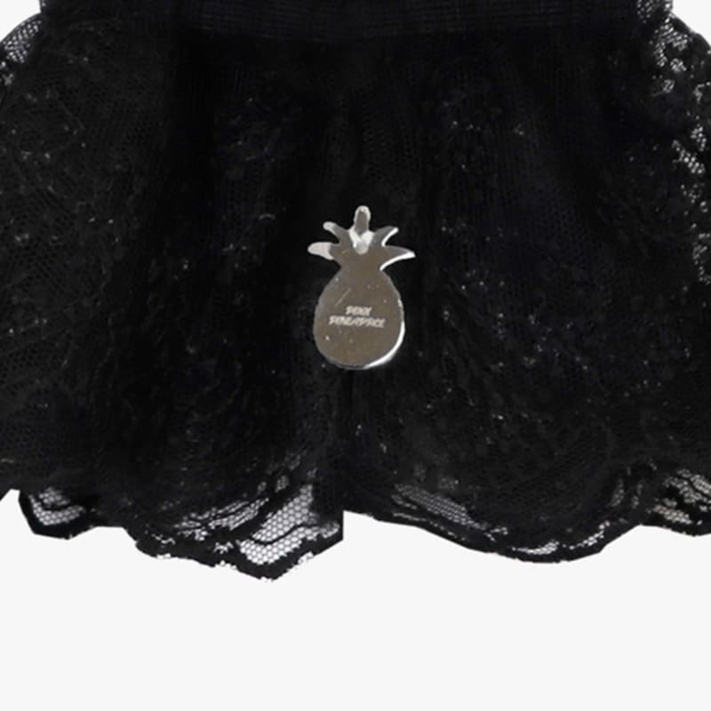 PINK PINEAPPLE BIG LACE LAYERED SCRUNCHIE_black