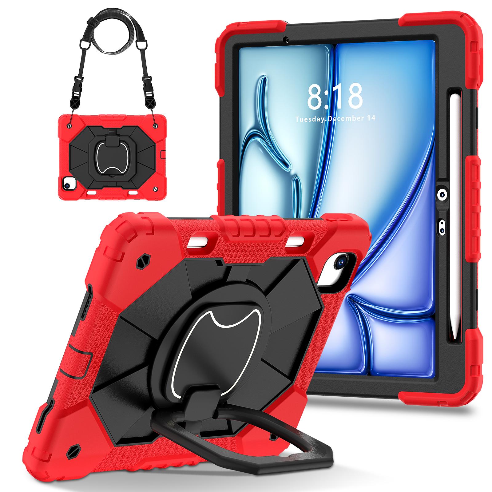 

Tablet Protective Case Suitable for iPad Air 11inch M3 ()/M2 () with Pen Slot and Satchel Stand 12 Colors Available iPad Air M2 11inch красный черный