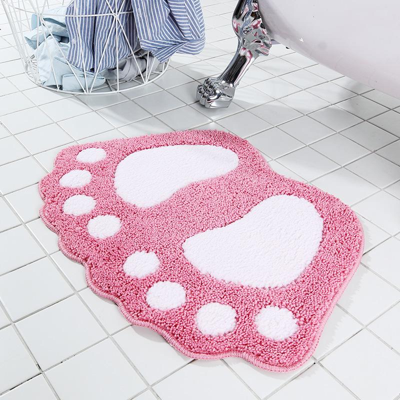 Cute Paw Non-slip Bathroom Entrance Mat - Water Absorbent and Non-slip Foot Rug