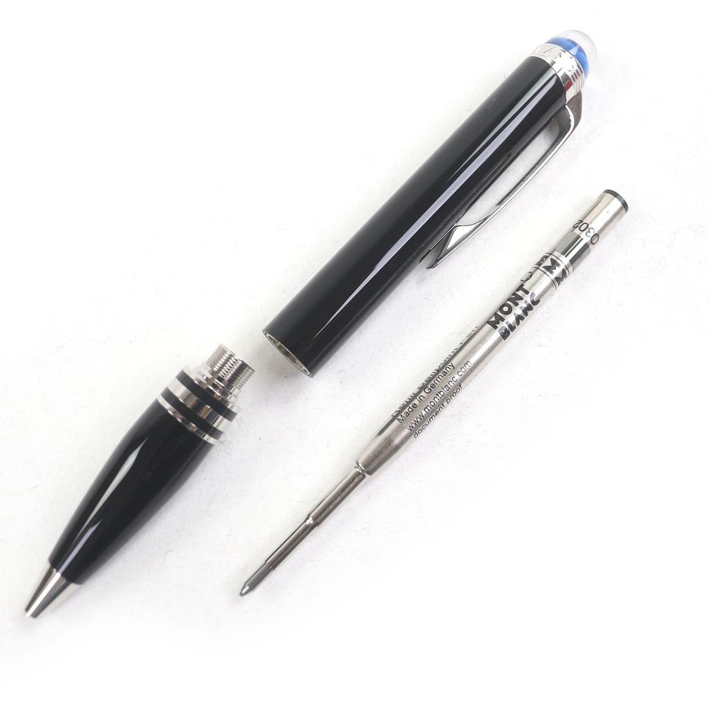 Mükemmel MONTBLANC Tükenmez Kalem Starwalker Yeni Mavi Kubbe Siyah Gümüş Kullanılmış
