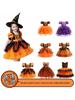 Girls' Halloween Vampire Party Dress - Purple Orange Puff Skirt