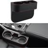 Car Cup Holder Expander & Seat Gap Filler - PU Leather Cover with Stitching, Multifunctional Front Seat Organizer, for Car Truck Van, Holds Large