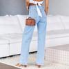 2025 Women's Commuting Wide-Leg Jeans: Washed Elastic European-American Style