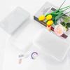 3-Piece Transparent PP Plastic Pencil Case (8 x 4.8 x 2.3 Inches) – Large Capacity Storage – Stackable and Airtight Design for Office Use