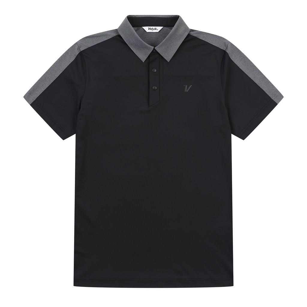 VOLVIK GOLFWEAR Men'S Golf Essentials Colorblock Jerry Short Sleeve T-Shirt Vmtsp371_Bk